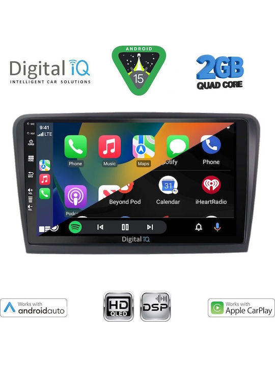 Digital IQ Car Audio System for Skoda Superb 2008-2015 (Bluetooth/USB/AUX/WiFi/GPS/Apple-Carplay/Android-Auto) with Touch Screen 10"