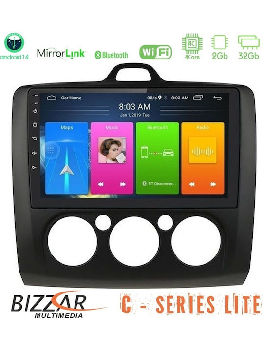 Bizzar Ηχοσύστημα Αυτοκινήτου για Ford Focus 2005 – 2011 με A/C (Bluetooth/USB/AUX/WiFi/GPS/Apple-Carplay/Android-Auto) με Οθόνη Αφής 9"