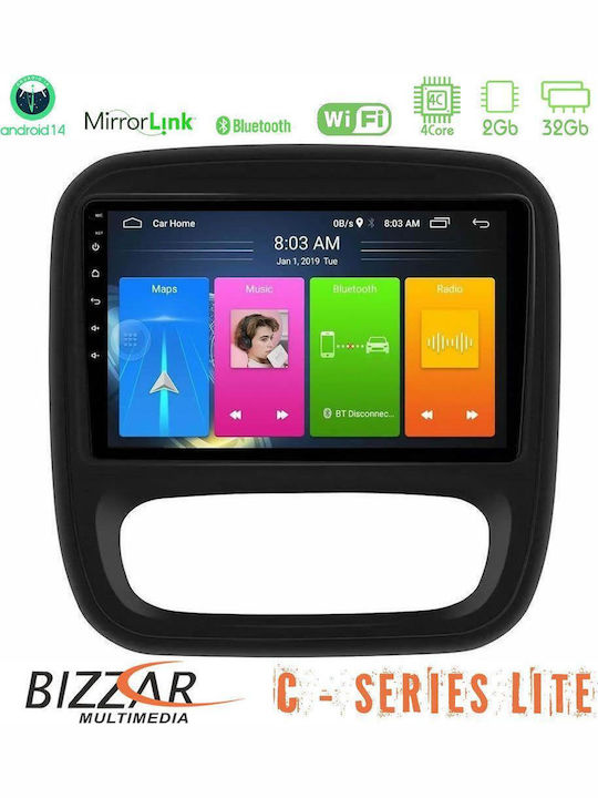 Bizzar Автомобилна Аудио Система с A/C (Блутут/USB/AUX/WiFi/GPS/Apple-Carplay/Android-Auto) с Тъчскрийн 9"