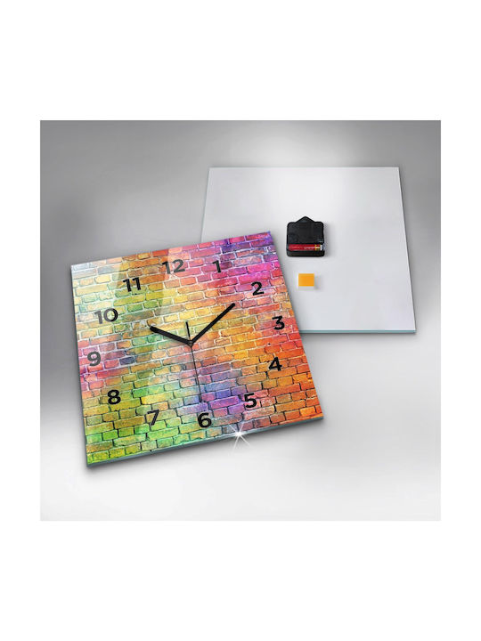 Tulup Silent Wall Clock Glass Multicolour Ø30cm
