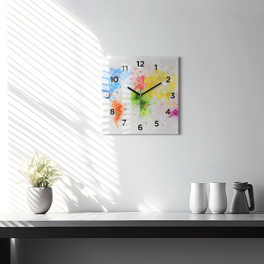 Tulup Leise Wanduhr Glas Mehrfarbig Ø30cm