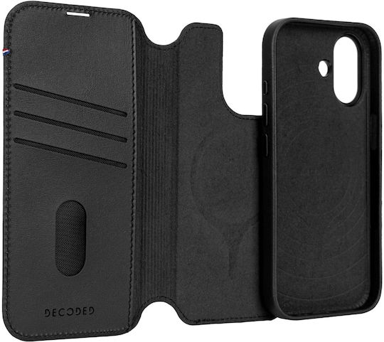 Decoded Detachable Портмоне Кожа / Закалено стъкло / Пластмаса 1.2мм Черен (iPhone 17)