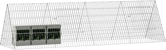 vidaXL 42019225 Galvanized Steel Cage for Rabbits 650x55x55cm
