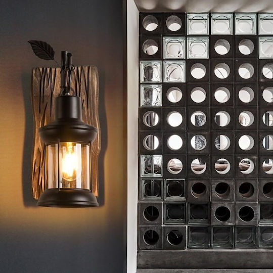 VenCore Vintage Lamp Wall with Socket E27 Brown 20x30cm
