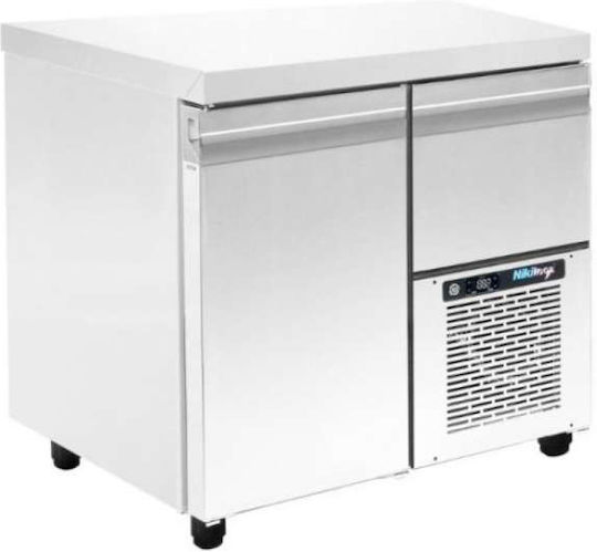 Niki Inox Edelstahl Kühltisch 160Es mit 1 Tür und Kühlaggregat -1/+8°C L89xB60xH88cm
