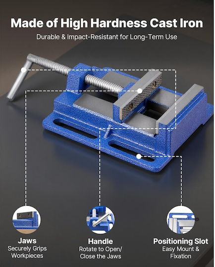 Vevor Fixed Drill Press Vise made of Cast Iron with Maximum Opening of 102mm