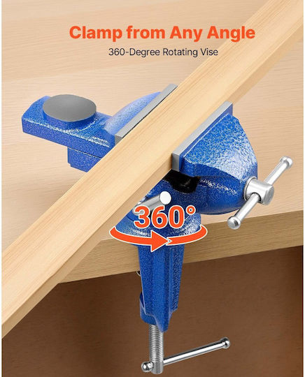 Vevor Rotating Cast Iron Vise With Maximum Opening 76mm