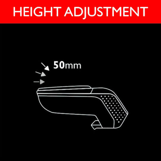 Rati Armster Car PU Armrest Universal Silver