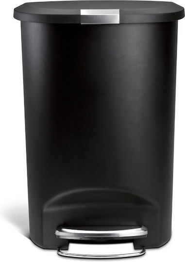 Simplehuman Plastic Waste Bin 50lt with Pedal Black