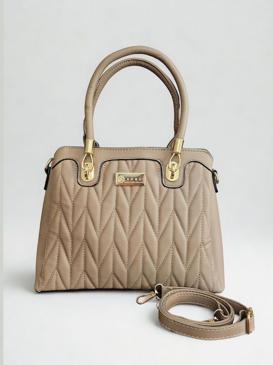 Damentasche Schultertasche Beige