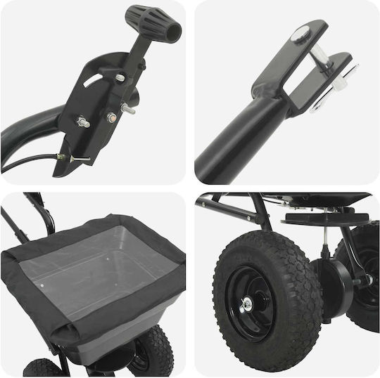 vidaXL 42019628 Cu roți Distribuitor de semințe / îngrășăminte