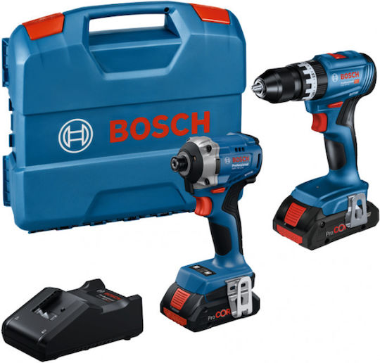 Bosch 0615A50069 Set Screwdriver & Impact Drill Driver Brushless 18V with 2 Batteries 4Ah and Case
