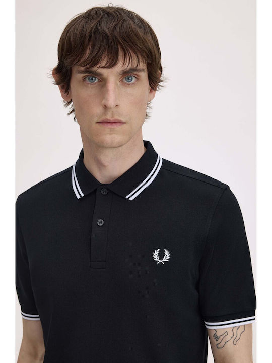 Twin Polo Bluza Tricou Cu Mânecă Scurtă Neagră