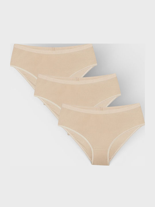 Ψηλόμεσα Γυναικεία Slip 3Pack Μπεζ