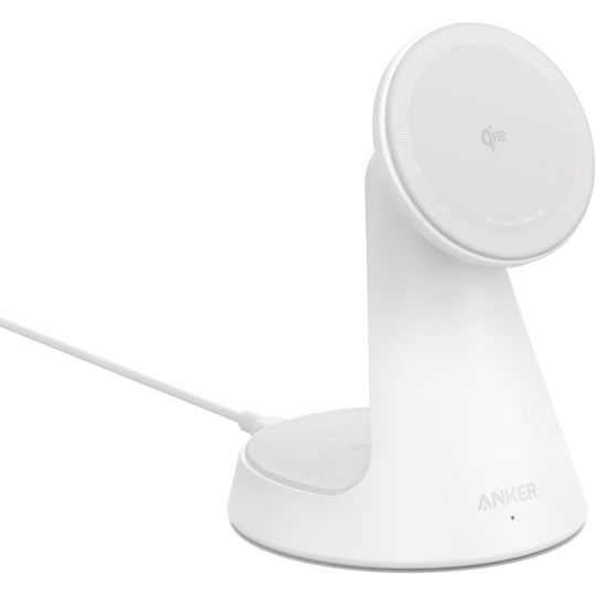 Anker Kabelloses Ladegerät (Qi Pad) und Kabel USB-C 15W Weißs (Maggo Stand)