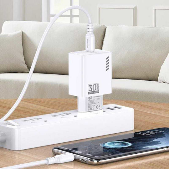 Kakusiga Ladegerät mit USB-C Anschluss und Kabel USB-C - USB-C 30W Schwarzs (KSC-1242)