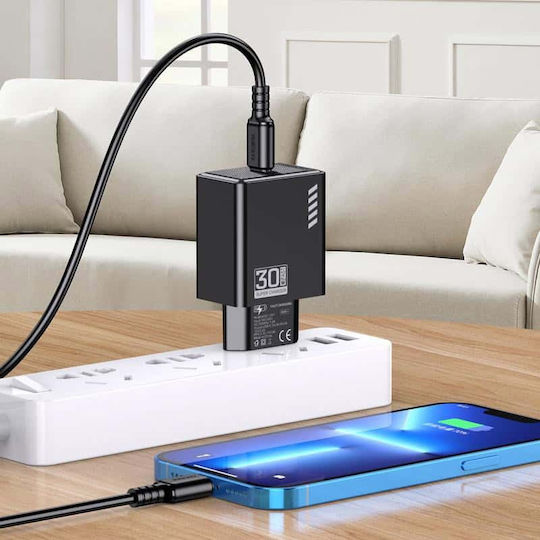 Kakusiga Charger Without Cable with USB-C Port 30W Blacks (KSC-1241)