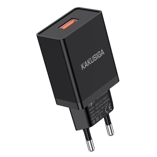 Kakusiga Зарядно без кабел с USB-A порт Черен (KSC-930)