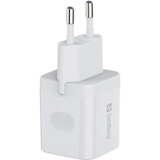Sandberg Încărcător Fără Cablu cu Port USB-C 20W Livrarea energiei Albς (441-42)