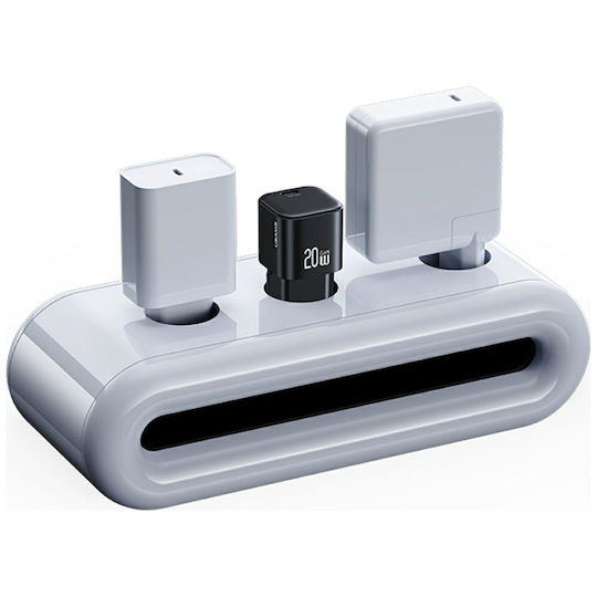 Usams Φορτιστής GaN με Θύρα USB-C και Καλώδιο USB-C - Lightning 20W Power Delivery Λευκός (CC260)