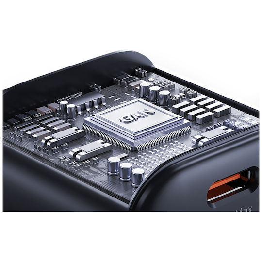 Usams Φορτιστής GaN με Θύρα USB-C και Καλώδιο USB-C - Lightning 20W Power Delivery Λευκός (CC260)