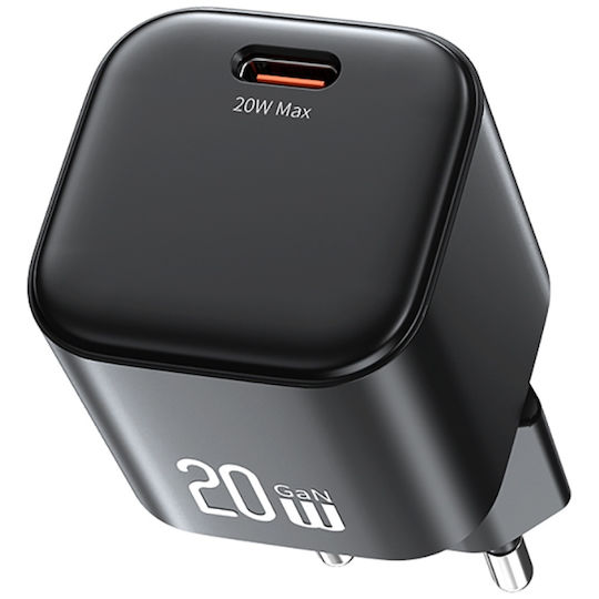 Usams Φορτιστής GaN με Θύρα USB-C και Καλώδιο USB-C - Lightning 20W Power Delivery Λευκός (CC260)