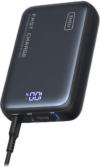 Iniu P63-P1 Power Bank 25000mAh 100W με Θύρα USB-A και 2 Θύρες USB-C Μαύρο