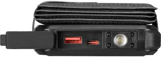 Sandberg 5-Panel Solar Power Bank 10000mAh with USB-A Port and USB-C Port Black