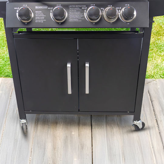 Bormann Elite BBQ4100 Gas Grill with 4 pcs 14.4kW and Side Burner