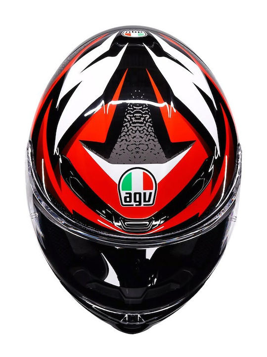 AGV K6 S Braven Black/Red/White Κράνος Μηχανής Full Face ECE 22.06 1255gr με Pinlock