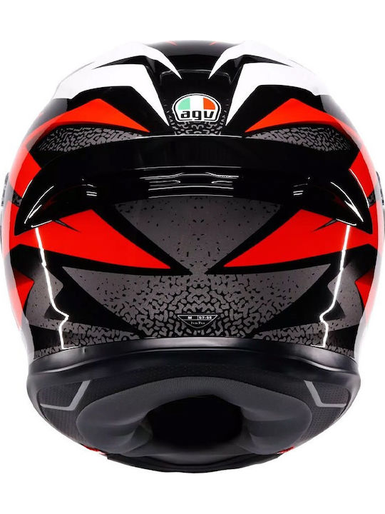 AGV K6 S Braven Black/Red/White Κράνος Μηχανής Full Face ECE 22.06 1255gr με Pinlock