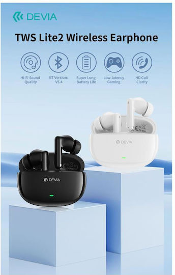 Devia EM420 Lite2 In-ear Bluetooth Handsfree Earphones with Charging Case White