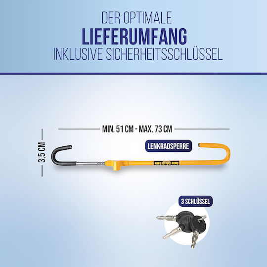 Alca Steering Wheel Lock Αντικλεπτικό Μπαστούνι Τιμονιού Αυτοκινήτου