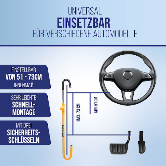 Alca Steering Wheel Lock Αντικλεπτικό Μπαστούνι Τιμονιού Αυτοκινήτου