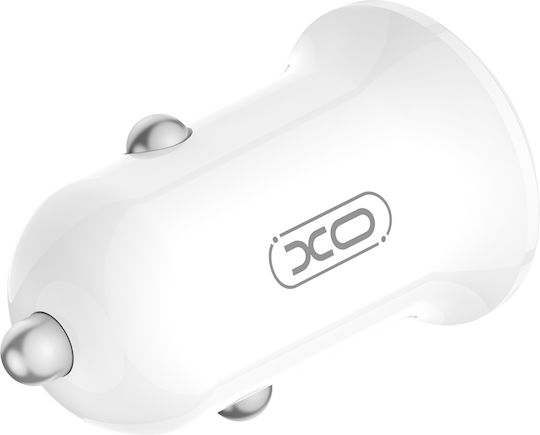 XO Φορτιστής Αυτοκινήτου 12W 2.4A με Θύρες: 2xUSB μαζί με Καλώδιο Type-C Λευκό Χρώμα