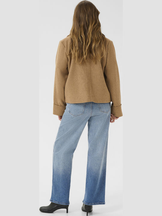 Women's Light Brown Peacoat