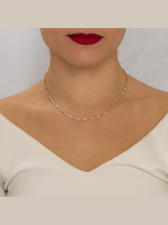Set with Necklace & Bracelet from Gold 14K with Stones