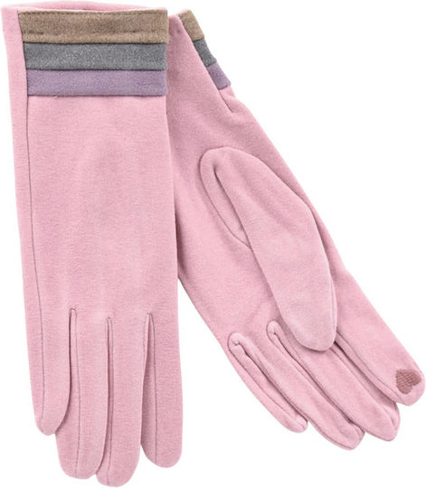 Set with Beanie Knitted in Pink color