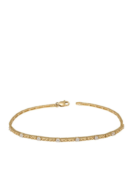 Set with Necklace & Bracelet from Gold 14K with Stones