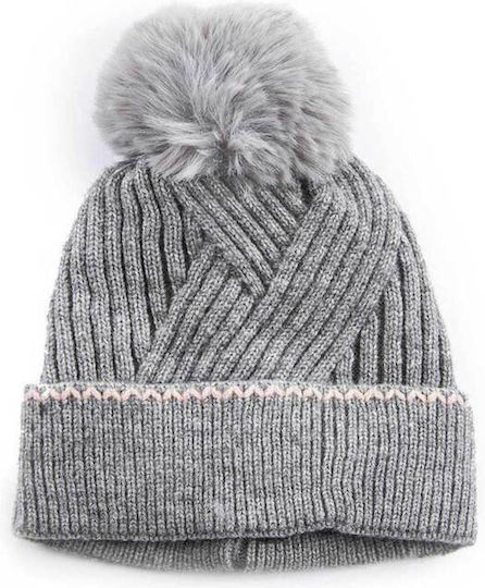 Set with Beanie Knitted in Pink color
