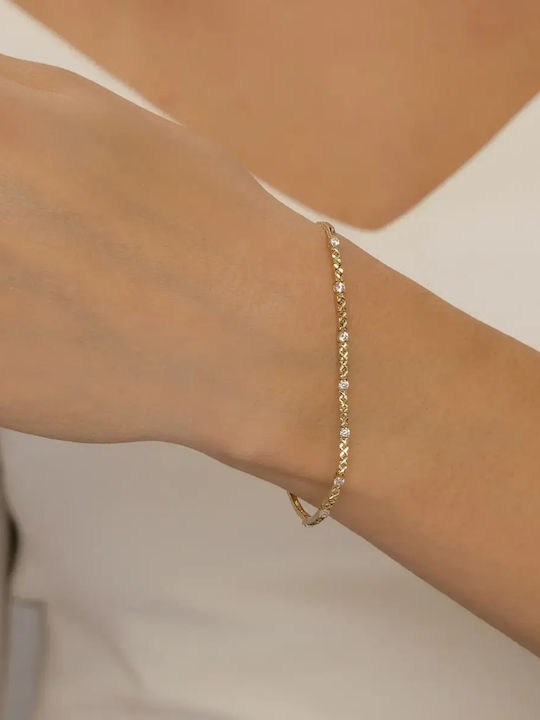 Set with Necklace & Bracelet from Gold 14K with Stones