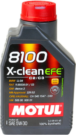 Motul 8100 X-Clean EFE Συνθετικό Λάδι Αυτοκινήτου 5W-30 1lt