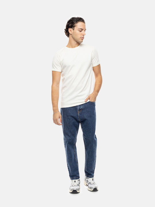 Cover Men's Elastic Navy Blue Jeans Pants