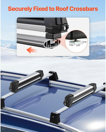 Vevor Car Ski Mounts Suitable for 4 Ski Pairs or 2 Snowboards