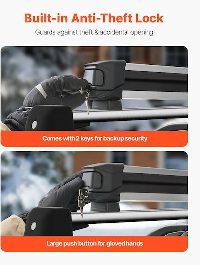 Vevor Car Ski Mounts Suitable for 4 Ski Pairs or 2 Snowboards