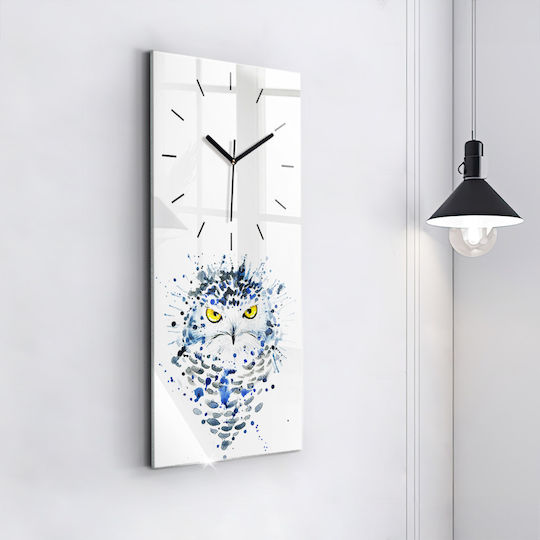 Tulup Kinder-Wanduhr Eule Blick Glas 30x60cm