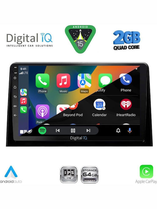Digital IQ Автомобилна Аудио Система (Блутут/USB/WiFi/GPS/Apple-Carplay/Android-Auto) с Тъчскрийн 10"