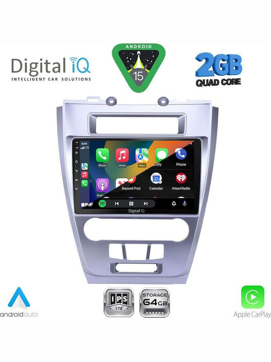 Digital IQ Car Audio System for Ford Fusion 2012-2017 (Bluetooth/USB/WiFi/GPS/Apple-Carplay/Android-Auto) with Touch Screen 10"