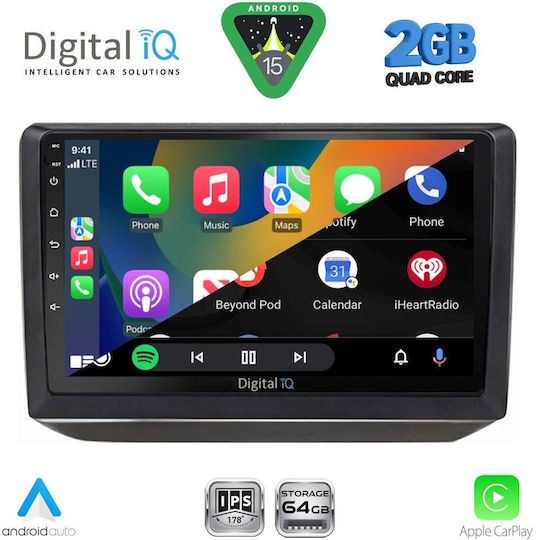 Digital IQ Car Audio System for Skoda Fabia 2008-2014 (Bluetooth/USB/WiFi/GPS/Apple-Carplay/Android-Auto) with Touch Screen 10"