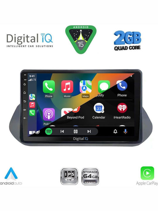 Digital IQ Auto-Audiosystem für Nissan Qashqai 2021 (Bluetooth/USB/WiFi/GPS/Apple-Carplay/Android-Auto) mit Touchscreen 10"